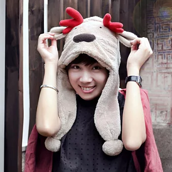 可愛毛絨護耳帽-小麋鹿