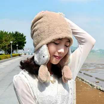 毛絨保暖護耳帽-小兔子