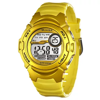 JAGA捷卡M876B多功能防水運動電子錶（金色）