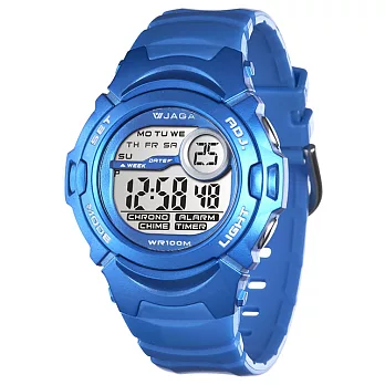 JAGA捷卡M876B多功能防水運動電子錶（藍色）