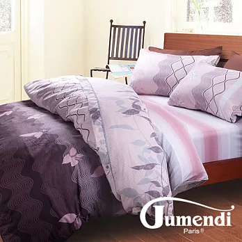 【Jumendi-雅緻悠閒】雙人四件式精梳棉兩用被床包組