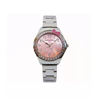 Hello Kitty 都會典雅氣息時尚個性蝴蝶結造型腕錶-粉紅色-LK558LWPA-SP