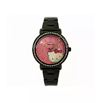 Hello Kitty 大海中的綺麗時尚個性俏麗晶鑽腕錶-粉紅-LK628LBPI-S