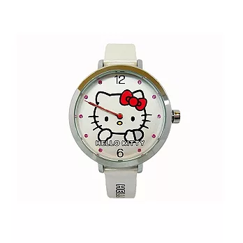 Hello Kitty 嬌滴滴時尚佳人指針式潮流腕錶-白-LKS023LWWW