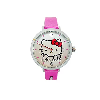 Hello Kitty 嬌滴滴時尚佳人指針式潮流腕錶-粉紅色-LKS023LWWP