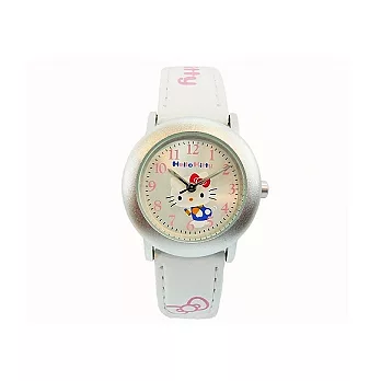 Hello Kitty 可愛模樣滿分時尚造型腕錶-白-LK630LWWW