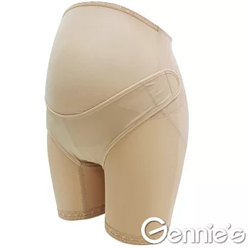 【Gennie’s奇妮】活動式棉質產前長筒托腹褲(GJ06)M膚