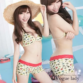 【Vogue Lady】蕾絲平口扶桑花系列(紅蕾絲)L紅蕾絲