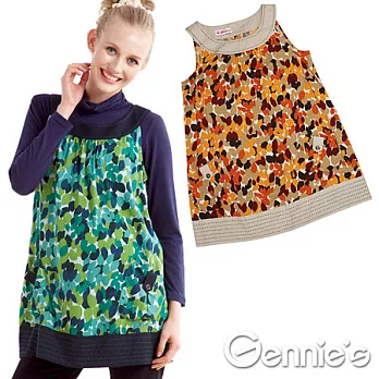 【Gennie’s奇妮】秋之戀印花瓣秋冬孕婦上衣(G3W06)M橘