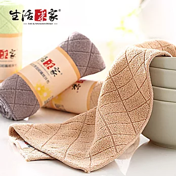 【生活采家】菱格紋加厚超細纖維清潔抹布(12入裝)#99271