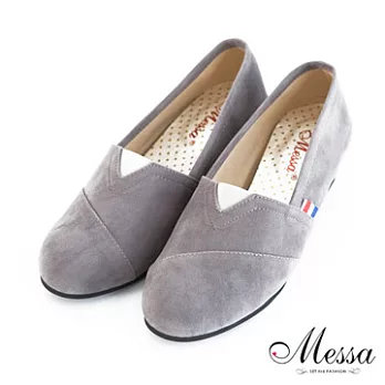 【Messa米莎】(MIT) 甜心素面心機內增高包鞋36灰色