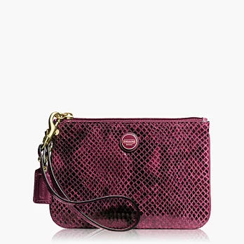 《COACH》 紫紅色_蛇紋造型小款手拿包