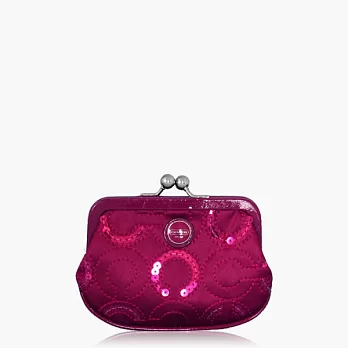 《COACH》 紫色_亮片造型珠釦零錢包