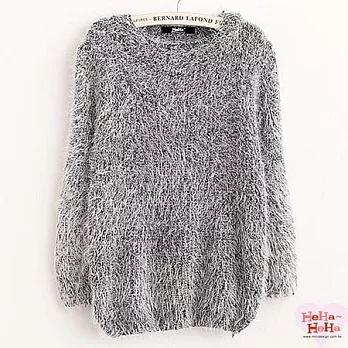 【HeHa】毛衣柔軟馬海毛百搭針織上衣(共四色)-FREE(黑灰)