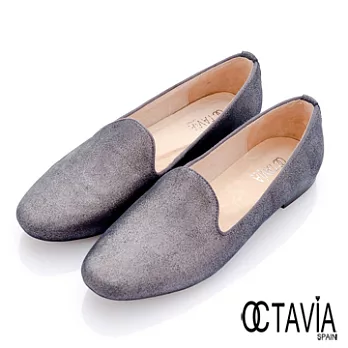 【OCTAVIA】鎳銀金屬調 法式微跟Loafer休閒鞋 -36亮水銀