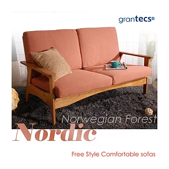 【潮傢俬】Nordic 挪威的森林(北歐風)雙人沙發-橘色