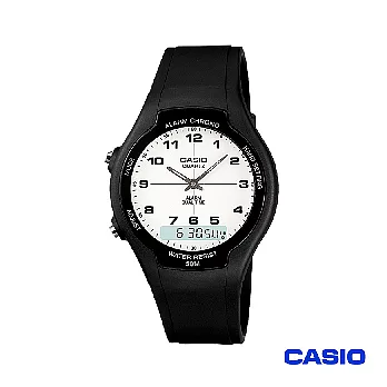 【CASIO卡西歐】經典雙顯示錶款AW-90H-7B