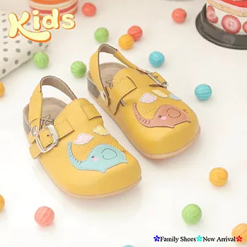 【Kids】彩虹大象前包後空勃肯風鞋-黃色兒童款25黃色