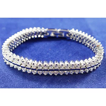 【Royal Crown】B-43 甜美精鑲閃耀晶鑽手鍊 /氣質名媛必備銀色