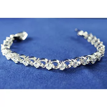 【Royal Crown】B-NEW 甜美精鑲閃耀晶鑽手鍊 /氣質名媛必備(銀色)