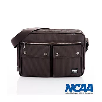 NCAA - 紳士餅乾包 直紋尼龍隨身機車斜大包 - 大斜棕