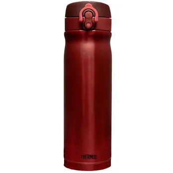 THERMOS膳魔師 素雅不鏽鋼真空專利彈蓋隨手保溫杯瓶500ml-紅色【JMY-500】