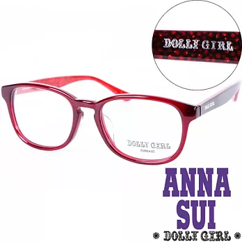 【Anna Sui 】安娜蘇日本Dolly Girl系列潮流平光眼鏡 經典洋娃娃元素時尚魅力紅‧五色 DG504279魅力紅