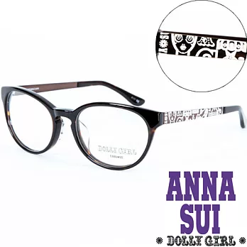 【Anna Sui 】安娜蘇日本Dolly Girl系列時尚眼鏡潮框 Dolly Girl雷射酷炫圖騰‧琥珀色 DG501101琥珀色