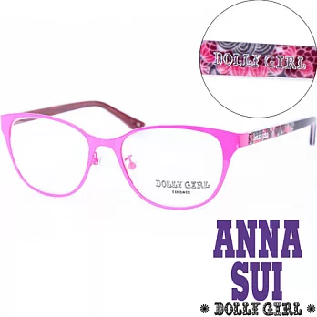 【Anna Sui 】安娜蘇日本Dolly Girl系列潮流混合金屬框 繽紛小桃花印花圖騰 DG153201桃紅色