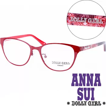 【Anna Sui 】安娜蘇日本Dolly Girl系列潮流混合金屬框 繽紛印花圖騰‧熱情紅 DG153200熱情紅