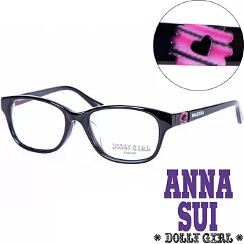 【Anna Sui 】安娜蘇日本Dolly Girl系列潮流平光眼鏡 亮麗鏤空刻花經典黑色款‧五色 DG503001