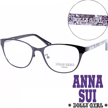 【Anna Sui 】安娜蘇日本Dolly Girl系列潮流混合金屬框 繽紛印花圖騰‧經典黑 DG153001