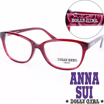 【Anna Sui 】安娜蘇日本Dolly Girl系列潮流平光眼鏡 日系復古印花圖騰款‧熱情紅 DG507223熱情紅