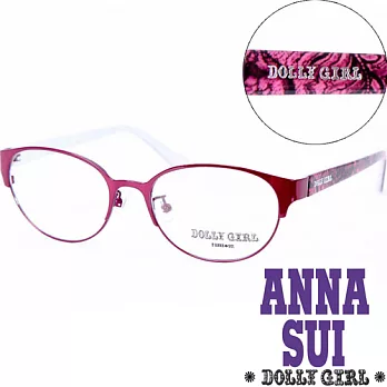 【Anna Sui 】安娜蘇日本Dolly Girl系列潮流混合金屬框 繽紛碎花圖騰‧紫紅色 DG151201紫紅色