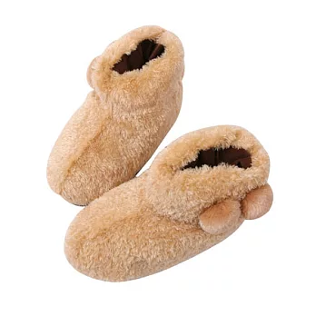 Rilakkuma拉拉熊冬季毛絨居家保暖鞋。兩色可選卡其色