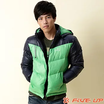 【FIVE UP】熱力型男連帽羽絨外套-男(酷深灰)M帥中綠