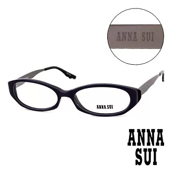 【Anna Sui 】日本安娜蘇 時尚質感金屬架造型平光眼鏡(藍) AS08802