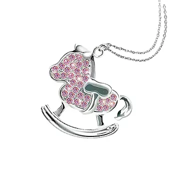 【UH】My Story- 鑲鑽小木馬純銀項鍊 銀色