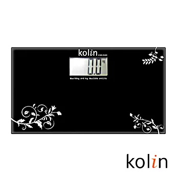 歌林Kolin-時尚玻璃花漾電子體重計(黑)KWN-SH05