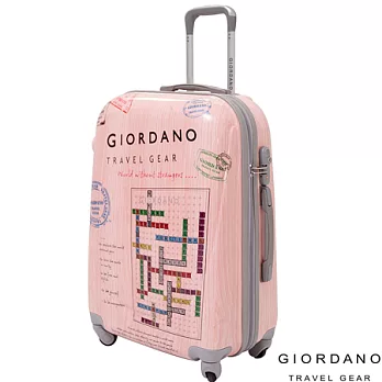 GIORDANO佐丹奴 24吋 旅遊趣彩繪木紋系列登機箱行李箱24吋