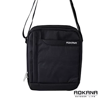 AOKANA奧卡納 MIT台灣製YKK拉鍊 輕量防潑水休閒中型直立側背包 (黑) 02-001