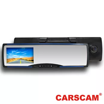 CARSCAM行車王 RS032 4.3吋大螢幕 高畫質寬動態後視鏡行車記錄器黑色