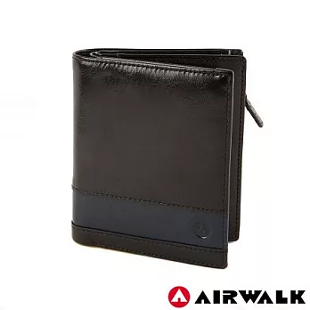 【美國 AIRWALK】簡約時尚風格拉鍊短夾(共三色)時尚黑