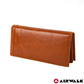 【美國 AIRWALK】頂級黑金經典萬用長夾(共三色)亮眼棕