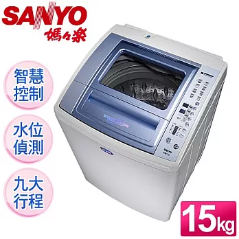 【SANYO台灣三洋】媽媽樂15kg。DD直流變頻不鏽鋼超音波洗衣機(玻璃上蓋)／SW-15DU6G