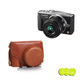 Funrays Panasonic GF6 專用復古皮套(14mm、20mm、X14-42餅乾鏡專用)