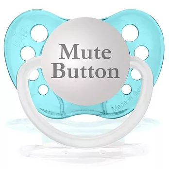 美國 ulubulu ，個性化造型安撫奶嘴，德國製Mute Button-Transparent Blue