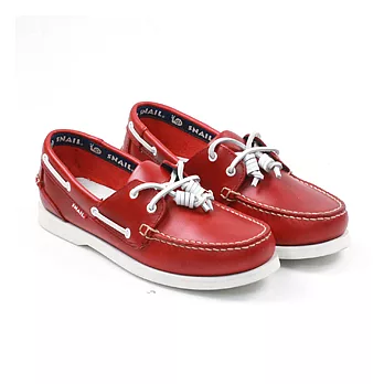 SNAIL蝸牛 休閒系帆船鞋(女生款)37紅色