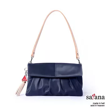 satana - 輕巧優雅雙層式手拿包 -墨藍色