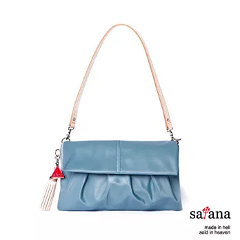 satana - 輕巧優雅雙層式手拿包 - 煙灰藍